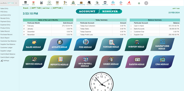 Advanced Account Resolver and Warehouse Management System