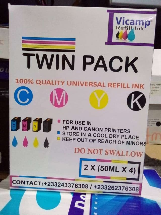 Twin Pack Vicamp Universal Refill Ink